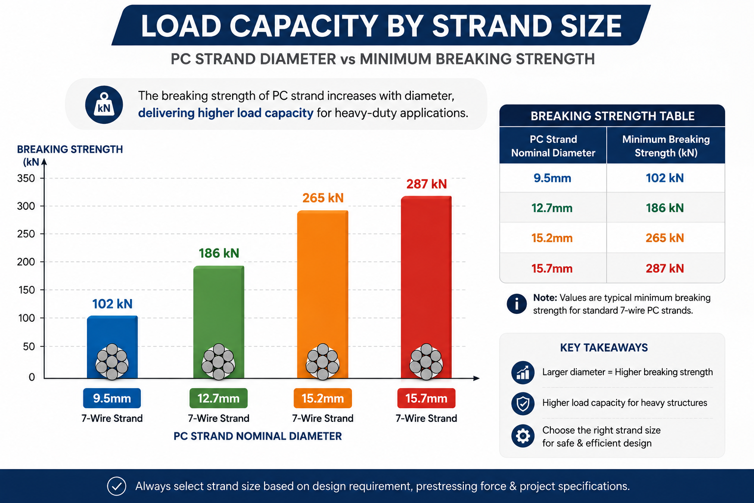 Load Capacity by Strand Size